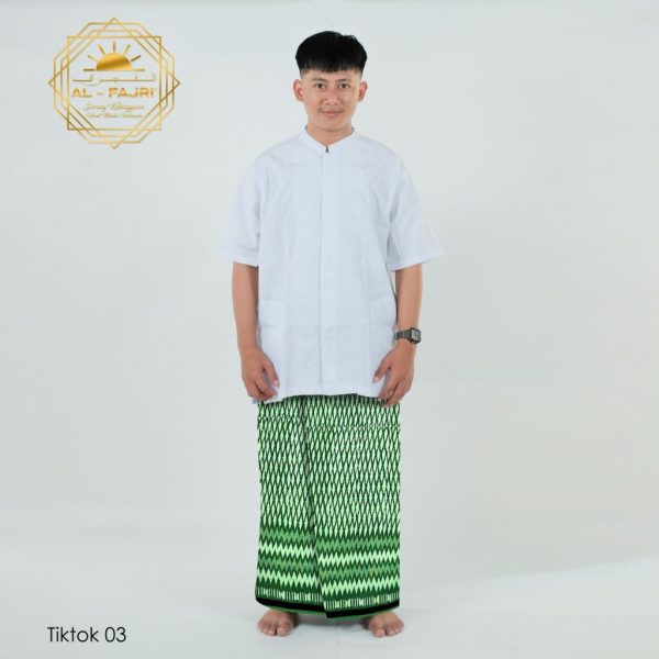 SARUNG GOYOR AL FAJRI Tenun Original Hijau Muda Pupus