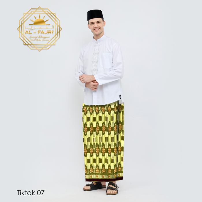 Sarung Tenun Al Fajri Premium Original Muslim - KUNING - Gambar 2