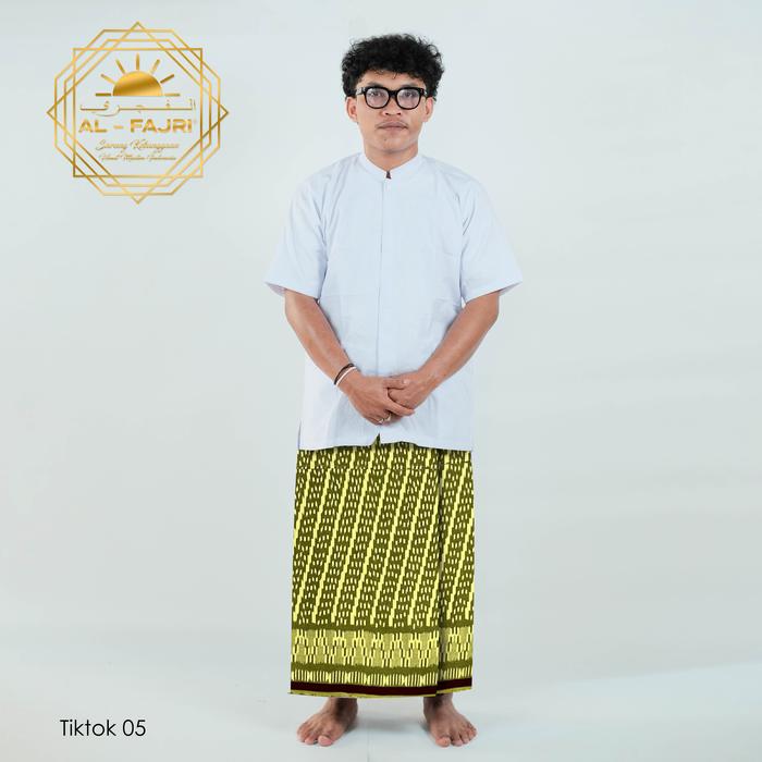 Sarung Tenun Al Fajri Premium Original Muslim - KUNING - Gambar 5