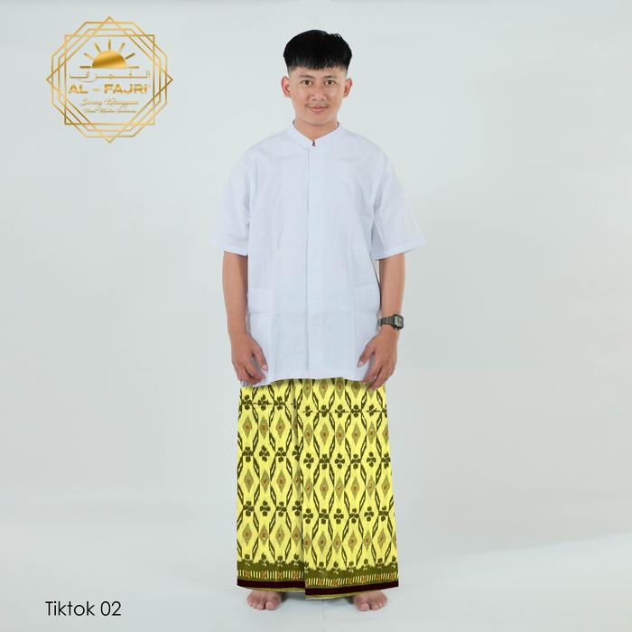 Sarung Tenun Al Fajri Premium Original Muslim - KUNING - Gambar 3