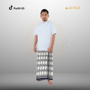 Sarung Tenun Goyor Al Fajri Premium Original Putih Muslim