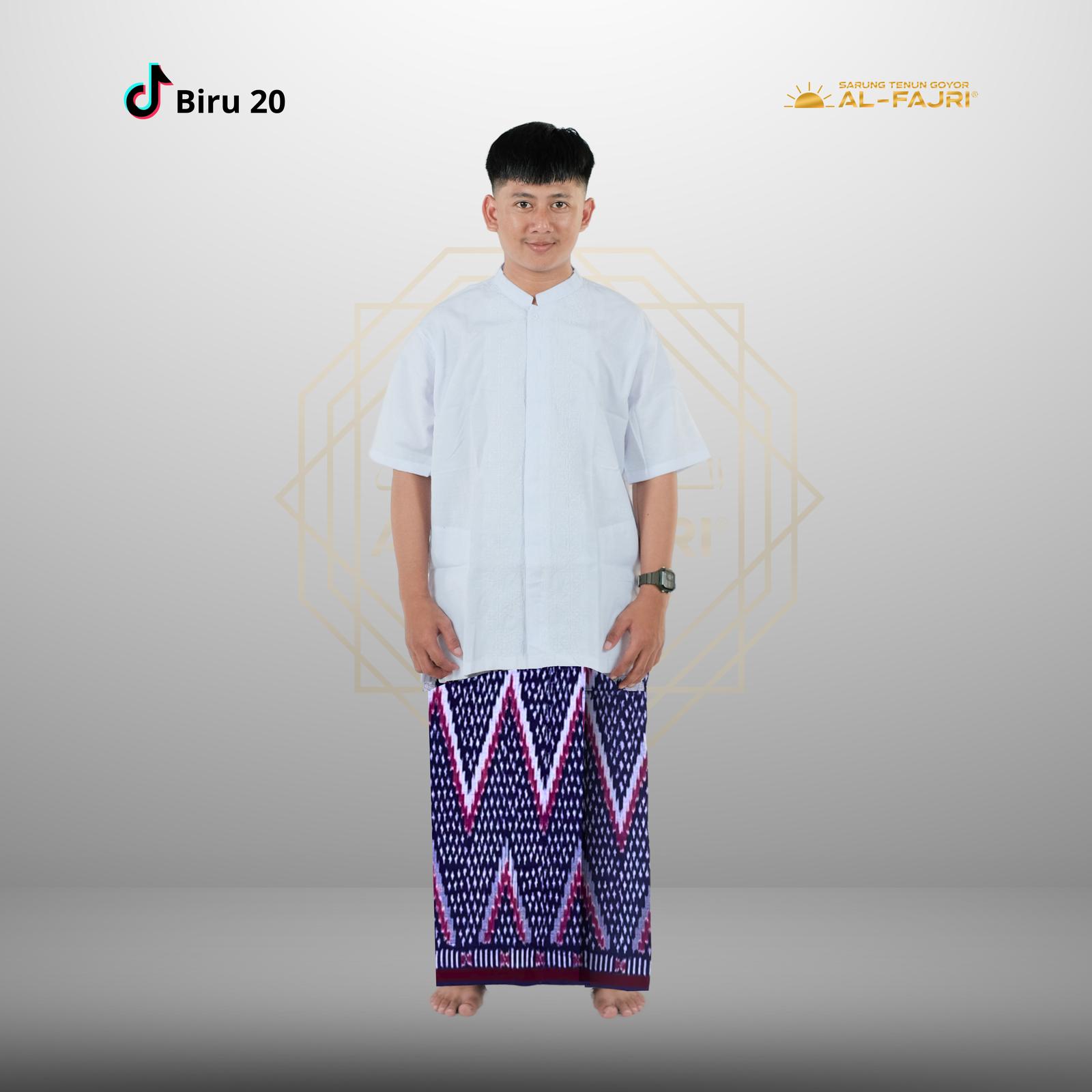 Sarung Goyor Tegal - Sarung Tenun Handmade Motif Muslim Nyaman Corak Biru