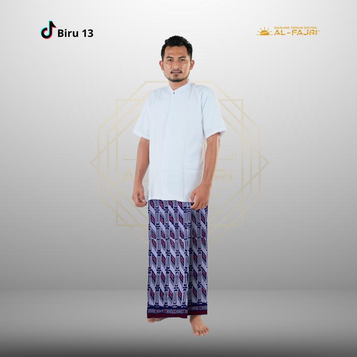 Sarung Goyor Tegal - Sarung Tenun Handmade Motif Muslim Nyaman Corak Biru - Gambar 4