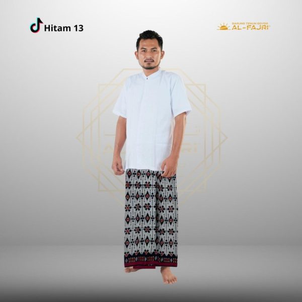 Sarung Tenun Goyor Al Fajri Corak Premium Pilihan untuk Pria Muslim Hitam