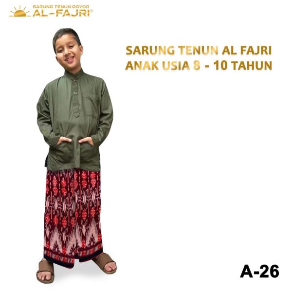 SARUNG Tenun ANAK GOYOR PREMIUM Corak Motif Muslim Nyaman Batik Songket Hitam Kain